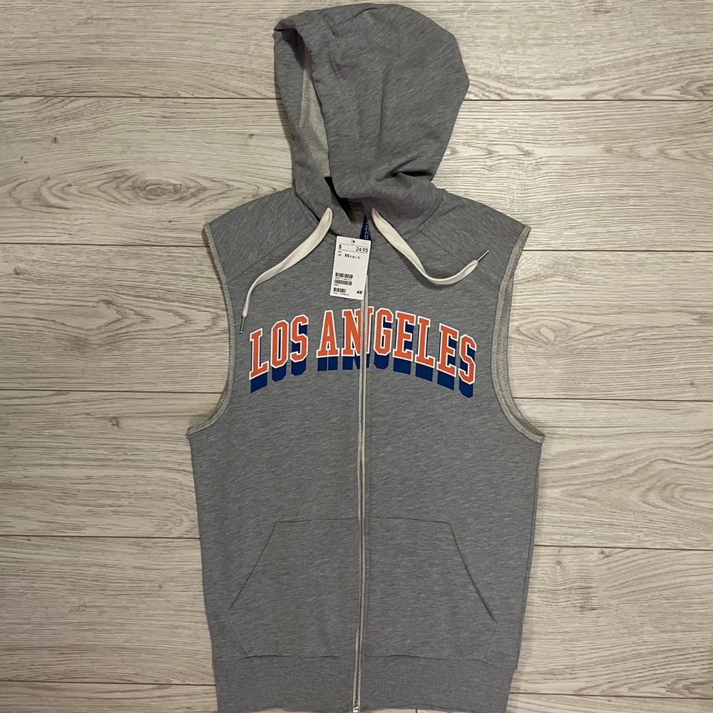Gray Sleeveless ‘Los Angeles’ Hoodie
